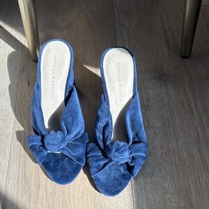 Loeffler Randall Navy Velvet Mules
